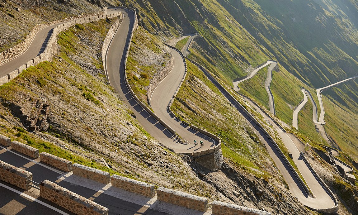 Stelvio Pass Road in Venosta Valley