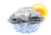 Wolkig, Gewitter mit mäßigen Schauern